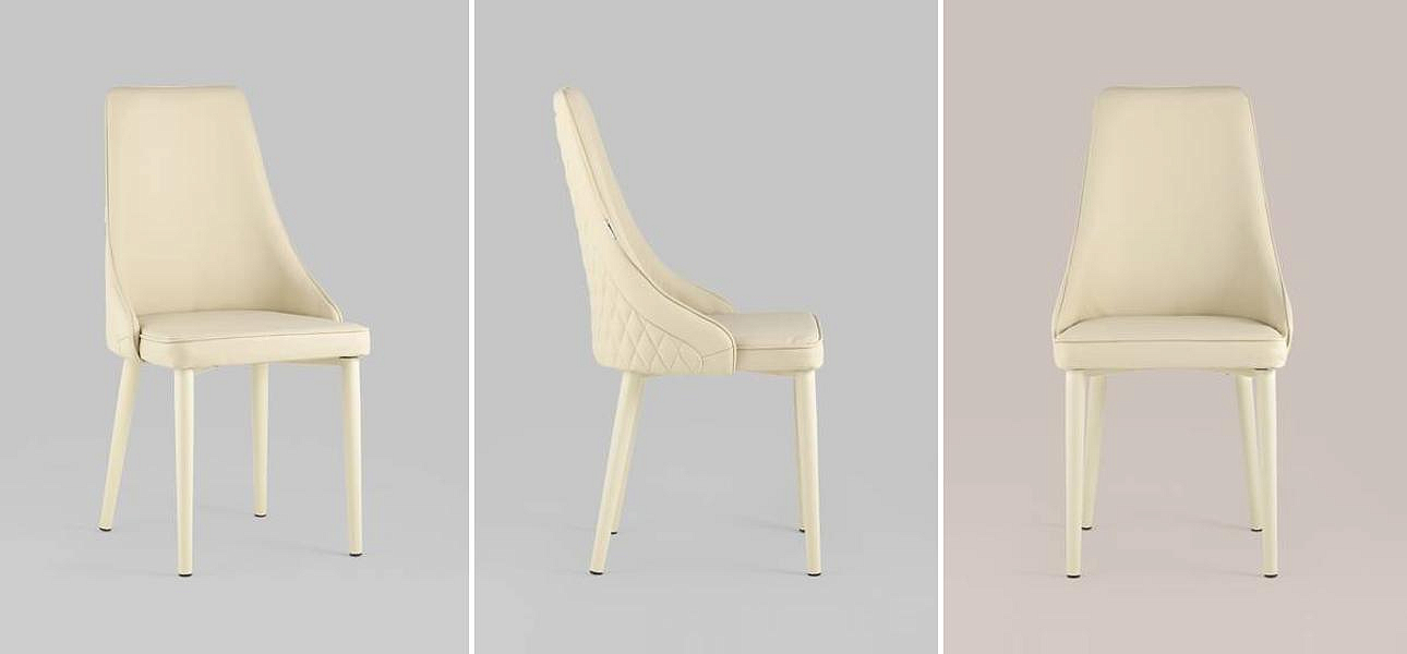 Стул Versailles Chair Кремовая Экокожа белые ножки Стул Versailles Chair Кремовая Экокожа белые ножки - Loft-Concept в Перми