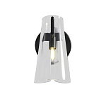 Бра конусообразной формы из прозрачного акрила и черной стали Glass Cylinder Black варинант исполнения - 2 | Loft Concept в Перми