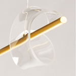 Люстра линейная золотистого цвета с двумя прозрачными волнистыми элементами Wave Line варинант исполнения - 11 | Loft Concept в Перми