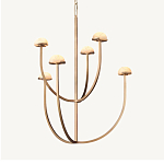 Люстрас 6-ю мраморными плафонами в форме купола Light Warm Light варинант исполнения - 5 | Loft Concept в Перми