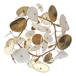 Люстра с белыми и золотистыми цветами Dahlia Flowers Lamp варинант исполнения - 4 | Loft Concept в Перми