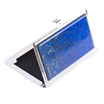 Визитница карманная металлическая с накладкой из натурального камня Лазурит Stone Business Card Holders  варинант исполнения - 2 | Loft Concept в Перми