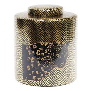 Ваза Leopard Vase black and gold 25