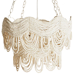 Двухъярусная круглая люстра волнистой формы украшенная белыми бусами Azure Beads Chandelier варинант исполнения - 3 | Loft Concept в Перми