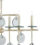 Люстра линейная с круглыми прозрачными подвесками  Horizontal Rectangular Chandelier варинант исполнения - 1 | Loft Concept в Перми