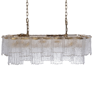 Люстра подвесная прямоугольная из рифленого стекла Fluted Glass Chandelier