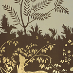 Обои ручная роспись в стиле Арт-деко Rateau Colourway SC-243 on Deep Rich Gold gilded paper варинант исполнения - 2 | Loft Concept в Перми