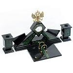 Настольный письменный набор из нефрита Герб России Dignity варинант исполнения - 2 | Loft Concept в Перми