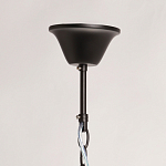 Люстра круглая из матового черного металла с подвесками из прозрачных стеклянных трубок Noir Tubes варинант исполнения - 11 | Loft Concept в Перми