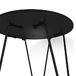 Стол журнальный c круглой столешницей из стекла серого цвета Gray and Gold Marble варинант исполнения - 5 | Loft Concept в Перми