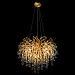 Люстра подвесная с прозрачными стеклянными подвесками в форме капель Диаметр 60 см Droplet Chandelier варинант исполнения - 5 | Loft Concept в Перми