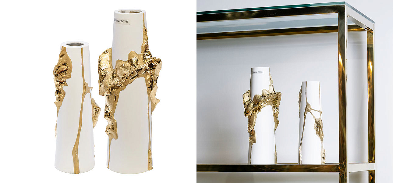 Ваза Rhea white with gold 24 Ваза Rhea white with gold 24 - Loft-Concept в Перми