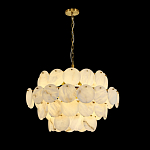 Люстра четырехъярусная с подвесками в форме дисков Cryptocrystalline Stone варинант исполнения - 4 | Loft Concept в Перми