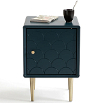 Тумба с одной дверцей Scale Ornament Blue Nightstand варинант исполнения - 2 | Loft Concept в Перми