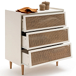 Комод с 3-мя ящиками из ротанга Blais Cream Wicker Furniture варинант исполнения - 4 | Loft Concept в Перми