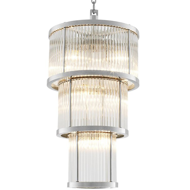 Люстра Chandelier Avery Nickel Никель Прозрачное Стекло в Перми | Loft Concept 
