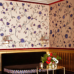 Обои с вышивкой ручной работы Flora Catherine colourway on Liso Pearl wool sateen варинант исполнения - 1 | Loft Concept в Перми