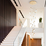 Каскадная люстра с плафонами в виде круглых пластин из хрусталя Esme Round Plates Chandelier 25 варинант исполнения - 3 | Loft Concept в Перми