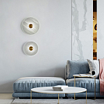 Бра в форме диска из натурального камня с декоративным центральным элеменом Cryptocrystalline Stone варинант исполнения - 1 | Loft Concept в Перми