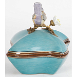 Фарфоровая шкатулка с птицей Eden Garden Blue варинант исполнения - 4 | Loft Concept в Перми