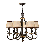 Люстра бронзового цвета с бежевыми абажурами из органзы в классическом стиле Hinkley варинант исполнения - 8 | Loft Concept в Перми