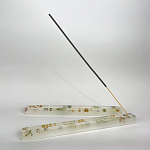 Подставка под благовония из эпоксидной смолы с цветами прямоугольная белая Epoxy Flowers Incense Stand White варинант исполнения - 3 | Loft Concept в Перми