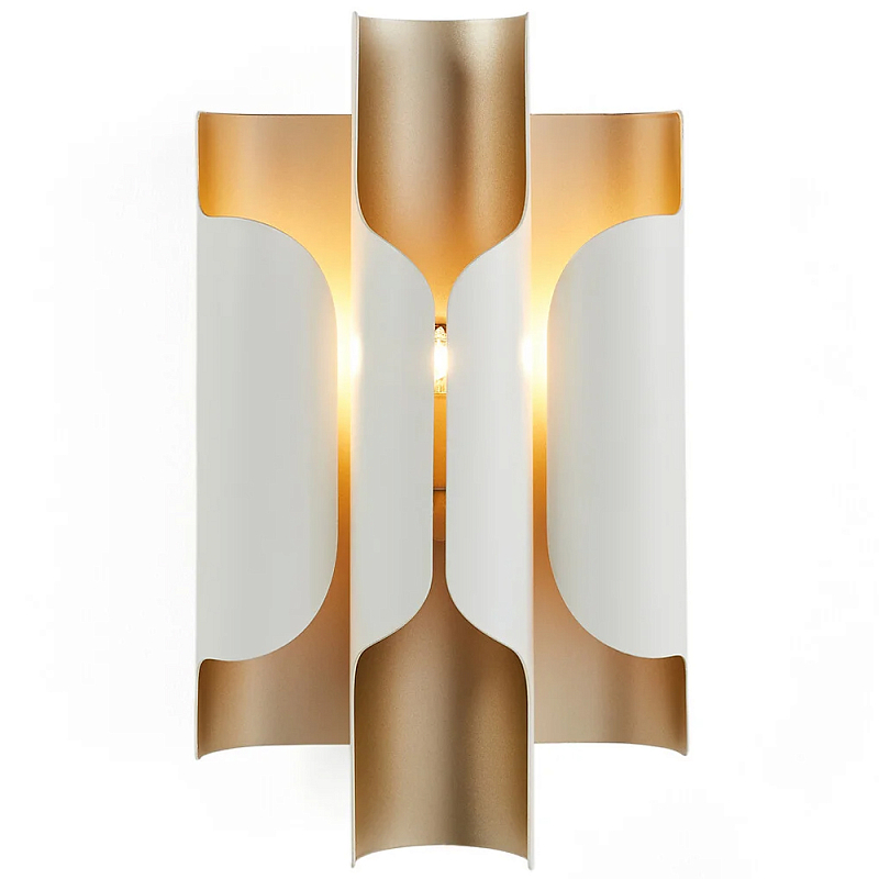 Бра из металла Dolton Wall Lamp White Белый Латунь Бра из металла Dolton Wall Lamp White Белый Латунь в Перми | Loft Concept