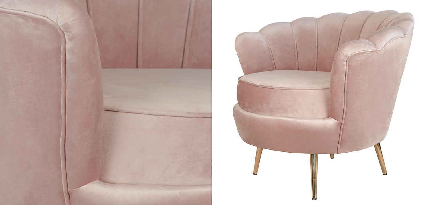 Кресло Розовый велюр Trapezium Pink velvet Кресло Розовый велюр Trapezium Pink velvet - Loft-Concept в Перми
