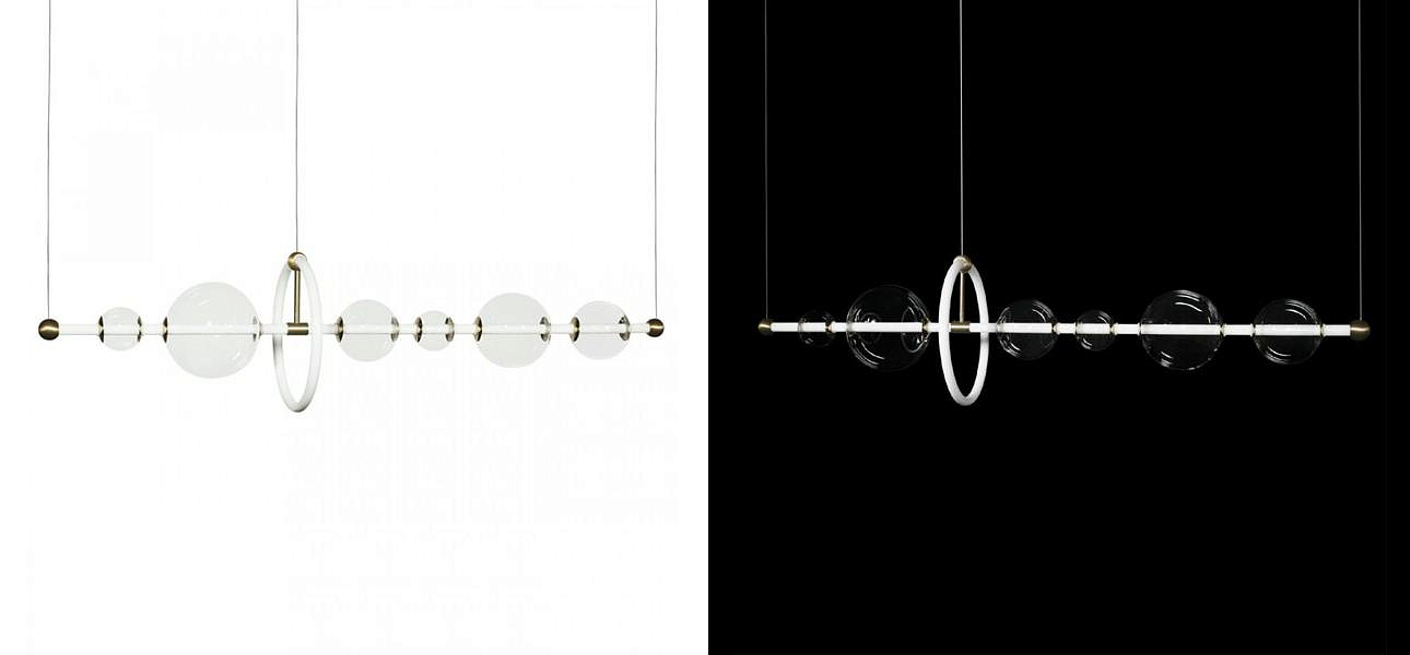 Люстра светодиодная линейная Iona Necklace белая 120 см Люстра светодиодная линейная Iona Necklace белая 120 см - Loft-Concept в Перми