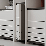 Стеллаж прямой ассиметричный с полками и 4-мя дверцами ARYA BOOKCASE WHITE варинант исполнения - 3 | Loft Concept в Перми