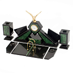 Настольный канцелярский набор из нефрита с декором в виде орла Golden Eagle варинант исполнения - 2 | Loft Concept в Перми