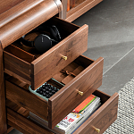 Стол рабочий округлой формы с 3-мя ящиками  Working Moonnut Table варинант исполнения - 5 | Loft Concept в Перми