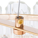 Люстра подвесная многослойная с прозрачными хрустальными трубками и золотистым каркасом Hexagon Tube Light варинант исполнения - 4 | Loft Concept в Перми