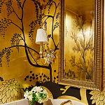 Обои ручная роспись в стиле Арт-деко Rateau Original colourway on Deep Rich Gold gilded paper варинант исполнения - 2 | Loft Concept в Перми