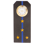 Часы погон подарочные настольные Авиация ВМФ из натурального камня Змеевик Military Clock варинант исполнения - 7 | Loft Concept в Перми