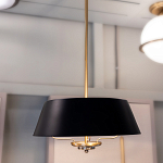 Подвесной светильник с конусовидным металлическим абажуром черного цвета Kichler варинант исполнения - 11 | Loft Concept в Перми