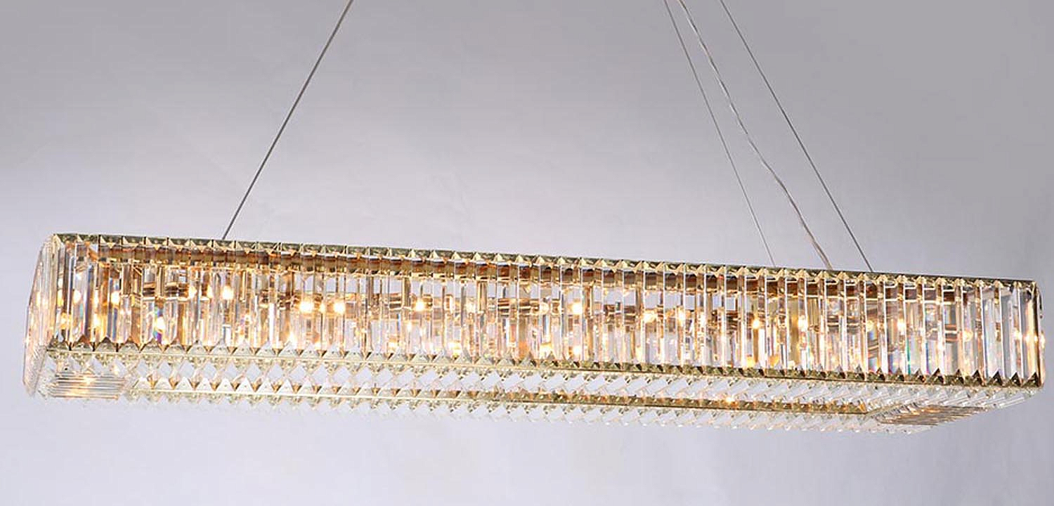 Люстра Darleen Crystal Gold Rectangular Chandelier Люстра Darleen Crystal Gold Rectangular Chandelier - Loft-Concept в Перми
