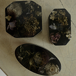 Шкатулка из эпоксидной смолы с цветами черная Epoxy Resin Square Box Black варинант исполнения - 2 | Loft Concept в Перми