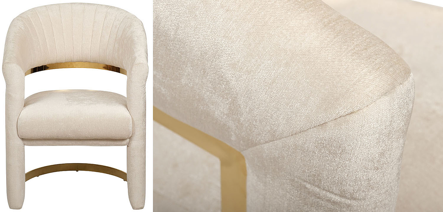 Полукресло Valbonne Chair cream velour Полукресло Valbonne Chair cream velour - Loft-Concept в Перми