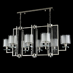 Люстра прямоугольной формы с 8-ю цилиндрическими плафонами из стекла Laurent варинант исполнения - 4 | Loft Concept в Перми