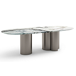 Стол обеденный мраморный с колоннами Marble Column Table варинант исполнения - 3 | Loft Concept в Перми