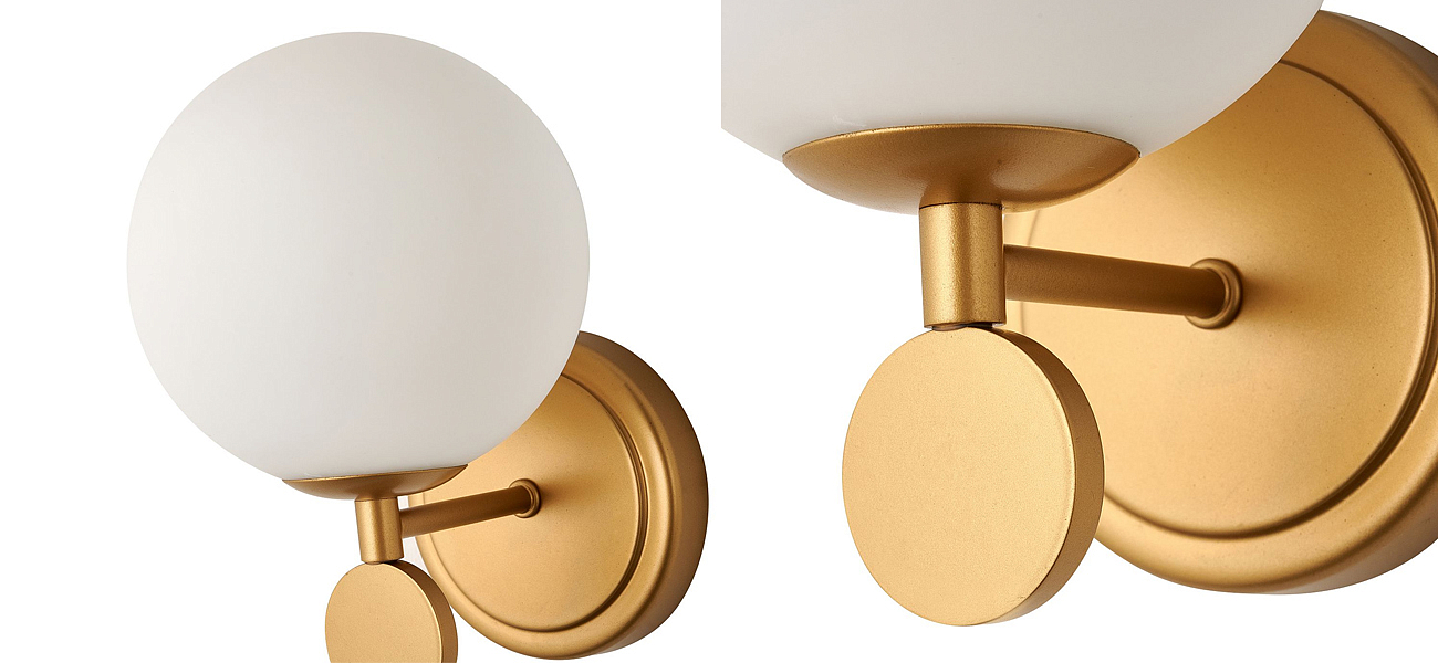 Бра с белым круглым плафоном Glowing Clouds Gold Бра с белым круглым плафоном Glowing Clouds Gold - Loft-Concept в Перми