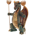 Подсвечник в виде дракона Dragon Candlestick Green Gold варинант исполнения - 3 | Loft Concept в Перми