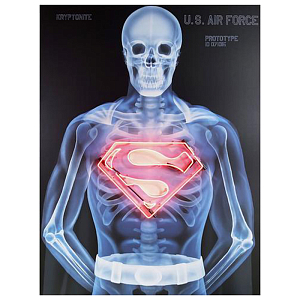 Дизайнерский Неоновый Постер Супермен Superman Skeleton