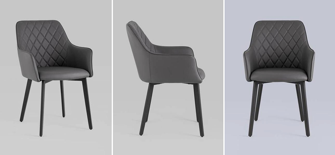 Стул Seoul Chair Серая Экокожа Стул Seoul Chair Серая Экокожа - Loft-Concept в Перми