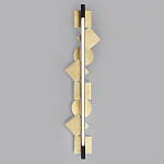 Бра вертикальное черного цвета с золотыми кругами и квадратами Gravyura варинант исполнения - 3 | Loft Concept в Перми