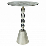 Кофейный столик с рельефной столешницей из металла Aplika Silver варинант исполнения - 1 | Loft Concept в Перми