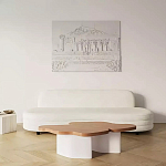 Дизайнерский журнальный стол с фигурной столешницей на белом основании Holarisex варинант исполнения - 2 | Loft Concept в Перми