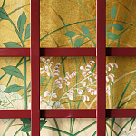 Обои ручная роспись The Plain of Musashi Original colourway on painted Xuan paper with gold ombre варинант исполнения - 2 | Loft Concept в Перми