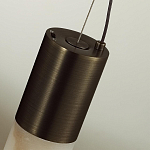 Подвесной светильник вытянутой цилиндрической формы с плафоном из алебастра и металлическими торцами Темная Латунь 100 см Cryptocrystalline Stone варинант исполнения - 6 | Loft Concept в Перми